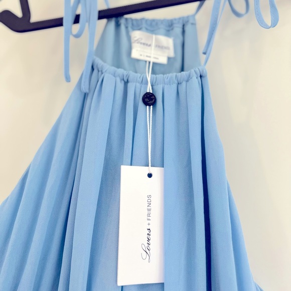 NWT $298 LOVERS + FRIENDS Womens M Powder Blue Lucy Maxi Dress Sleeveless Stars. - Picture 3 of 12